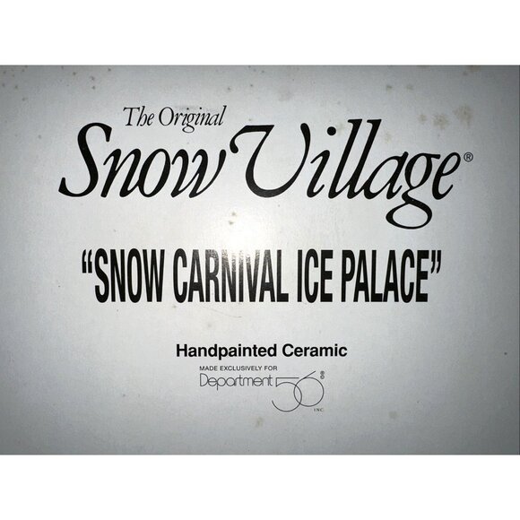 Dept 56 Original Snow Village SNOW CARNIVAL ICE PALACE 54850 Porcelain & Lighted - Picture 9 of 10